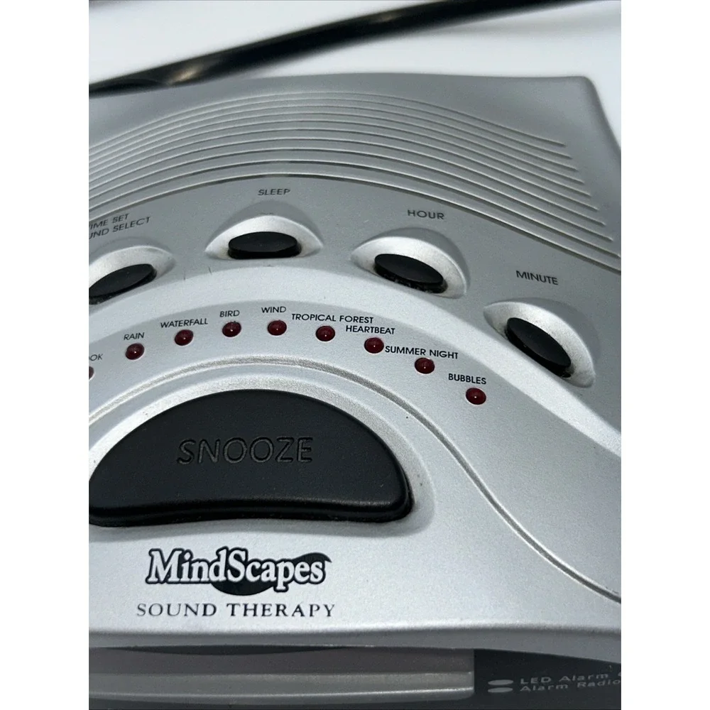 MindScapes Sound Therapy 10 Sound AM/FM Alarm Clock Radio Model 802916 Soothing